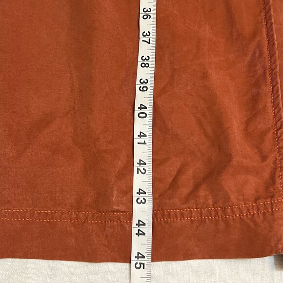 Free People Rust Orange Tencel Lyocell Belted Long Trench Coat Jacket Size M - Picture 11 of 11